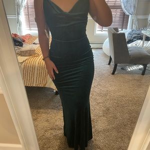 Emerald Green Velvet Dress